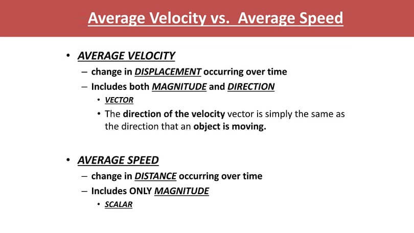 Difference Between Average Speed and Average Velocity