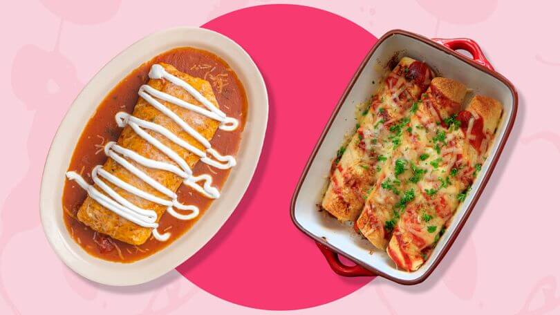 Difference between Enchilada and Wet Burrito